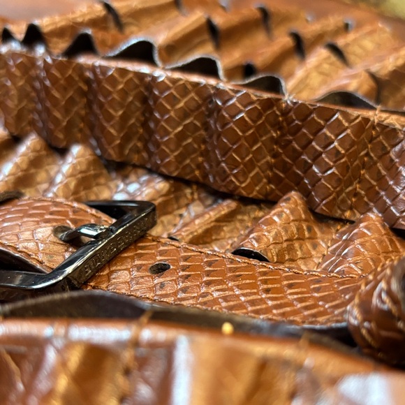 Burberry Brown Ruffled Leather Shoulder Bag - Picture 9 of 11